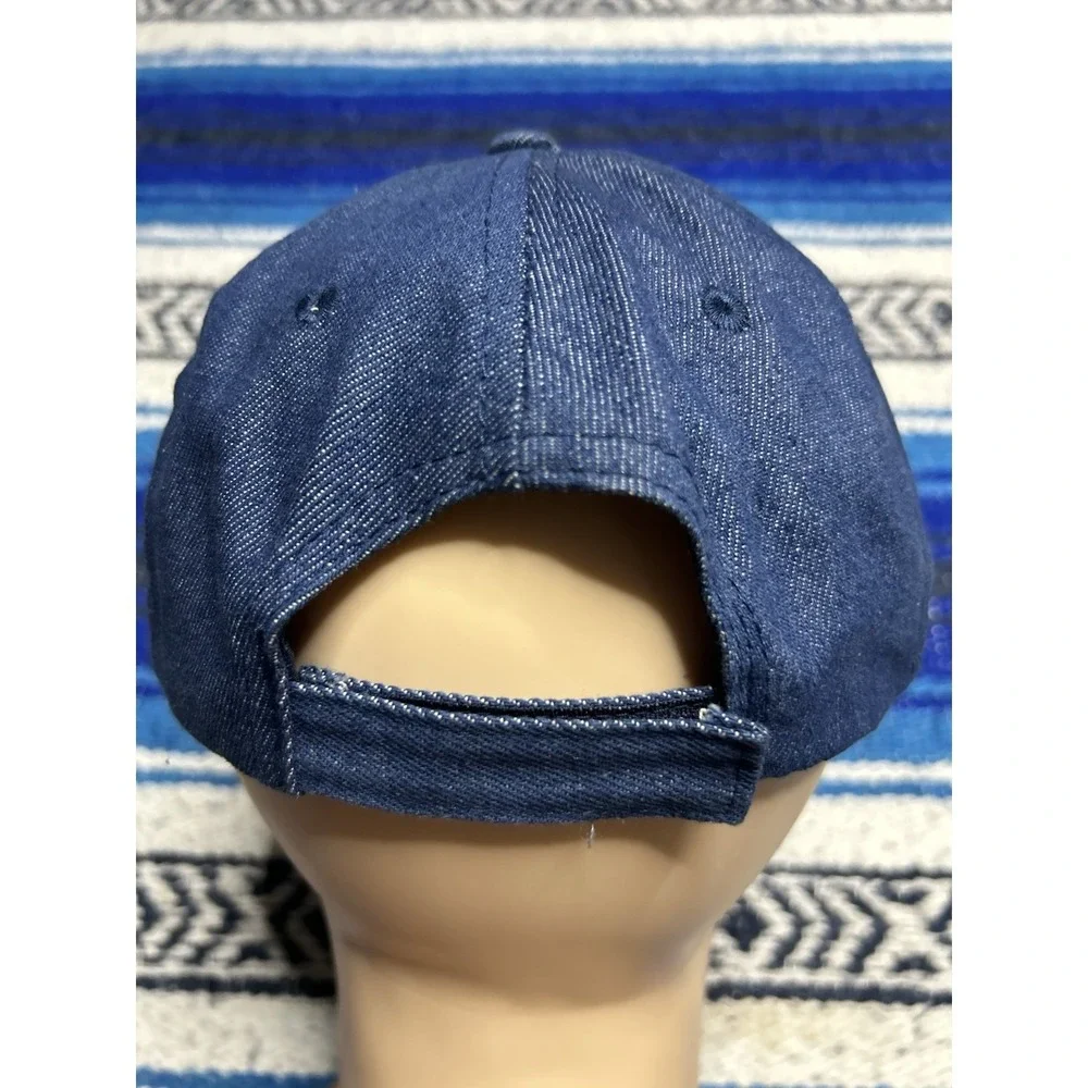 Mickey Mouse Hat USA Blue Denim Strapback Americana Patriotic Casual Adjustable